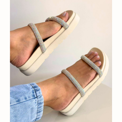 Birken Feminina Sandalia Papete Com Brilho