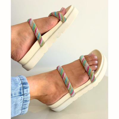 Birken Feminina Sandalia Papete Com Brilho